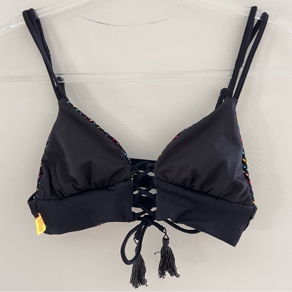 Agua Bendita XS/S bikini top black / multi reversible - Picture 4 of 12